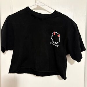 The Drive Black Cropped Graphic Top